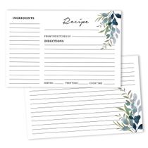 Cartões de Receita 10x15 cm (50) Premium Grosso Dupla Face Branco Moderno p/ Casamento/Chá de Noiva/Chá de Bebê - Folhagens - Inkdotpot