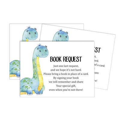 30 Cartões de Chá de Bebê Estilo Preenchível Dinossauros e Animais da Selva em Branco - Inkdotpot 10,16 Cm × 7,62 Cm / Branco - Livro pro Bebê