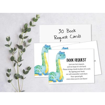 30 Cartões de Chá de Bebê Estilo Preenchível Dinossauros e Animais da Selva em Branco - Inkdotpot 10,16 Cm × 7,62 Cm / Branco - Livro pro Bebê