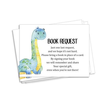 30 Cartões de Chá de Bebê Estilo Preenchível Dinossauros e Animais da Selva em Branco - Inkdotpot 10,16 Cm × 7,62 Cm / Branco - Livro pro Bebê