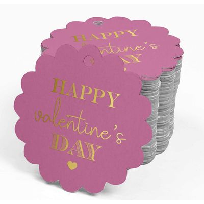 Tags de Papel para Lembrancinhas do Dia dos Namorados com Foil Artesanal para Pendurar - Inkdotpot 50 Etiquetas Metalizadas / Rosa - Dourado