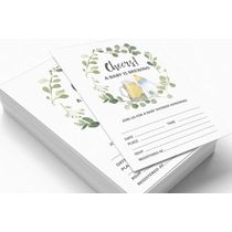 30 Cartões para Chá de Bebê Estilo Preenchível "Um Bebê Está a Caminho" Neutros em Branco Cheers - Inkdotpot