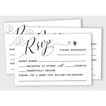 50 Cartões RSVP em Branco 10 x 15 cm com Envelopes Brancos para Casamento, Chá de Panela, Chá de Bebê, Jantar de Ensaio - Inkdotpot