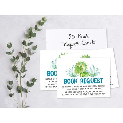 30 Cartões de Pedido de Livros para Chá de Bebê - Inkdotpot 10,16 Cm × 7,62 Cm / Branco - Livro pro Bebê