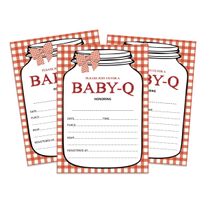 30 Cartões de Chá de Bebê para Preencher - Neutros (BBQ) - em Branco - Inkdotpot