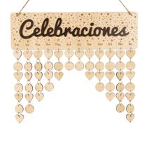 Placa Lembrete de Aniversários da Família em Madeira DIY, Calendário Perpétuo Personalizado, Presente para Mãe/Pai/Avós - Inkdotpot