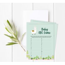 Kit com 50 Jogos para Chá de Bebê: Jogo Alfabeto ABC Tema Lhama, Unissex, Suprimentos para Festa - Inkdotpot
