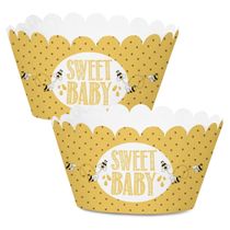 Envoltórios para Cupcakes Sem Fundo para Chá de Bebê, Forros Ajustáveis Tema Abelha, Decorações Menino e Menina, Pacote com 30 - Inkdotpot