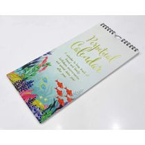 Calendário Perpétuo Aquático Rústico em Folha Dourada, Lembrete de Aniversário e Evento, Livro/Agenda/Org., Enfeite de Parede - Inkdotpot