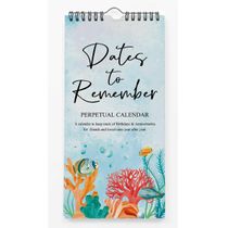 Calendário Perpétuo Aquático de Parede, Lembrete de Aniversário e Eventos, Livro/Diário/Cartão Presente/Planejador/Organizador - Inkdotpot