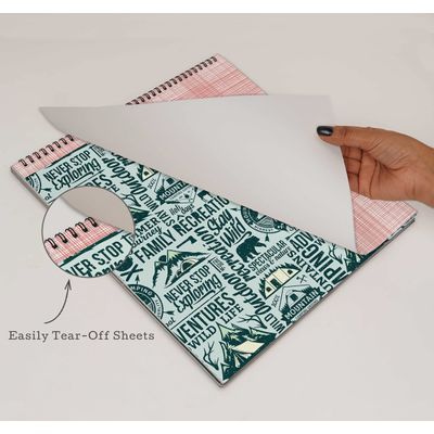 Bloco com 25 Folhas de Papel Scrapbook Textura Camping, Lado Único, Papel Cartão Colorido para Scrapbooking e Cartões - Inkdotpot 30,48 Cm × 30,48 Cm / Multicolorido