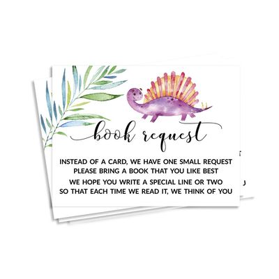 30 Cartões de Jogo para Chá de Bebê - Dinossauros e Animais da Selva - Inkdotpot 10,16 Cm × 7,62 Cm / Branco - Livro pro Bebê