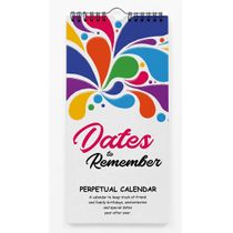 Splash de Cores Rústico Calendário Perpétuo Decoração de Parede para Aniversário e Lembretes de Eventos Livro/Diário Planejador - Inkdotpot