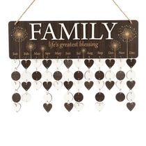 Painel Perpétuo de Aniversários Familiares em Madeira DIY Presente Personalizável para Mãe/Pai/Avós - Inkdotpot