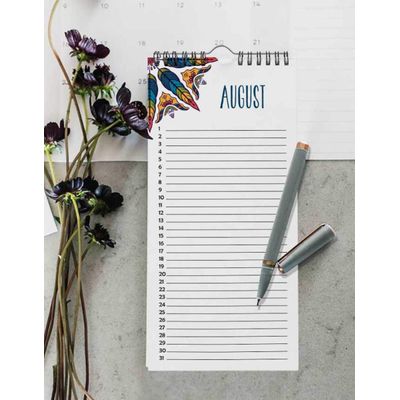 Calendário Perpétuo Mandala de Parede, Lembrete de Aniversário e Eventos Especiais, Livro/Agenda/Papelaria, Planejador - Inkdotpot 27,94 Cm × 13,72 Cm / Multicolorido