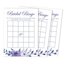 50 Cartões de Jogo Floral para Chá Nupcial e Despedida de Solteira, Quadrados em Branco para Preencher Ideias de Presente - Inkdotpot