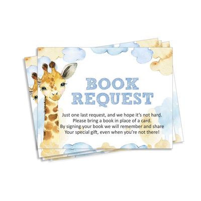30 Cartões de Chá de Bebê para Preencher com Girafa e Animais da Selva em Branco - Inkdotpot 10,16 Cm × 7,62 Cm / Branco - Livro pro Bebê