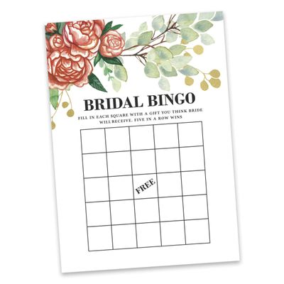 Cartões Quadrados em Branco para Chá de Noiva e Despedida de Solteira, Ideias de Presentes para Preencher, Pacote com 50 - Inkdotpot 12,7 Cm × 17,78 Cm / Branco - Bingo da Noiva