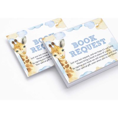 30 Cartões de Chá de Bebê para Preencher com Girafa e Animais da Selva em Branco - Inkdotpot 10,16 Cm × 7,62 Cm / Branco - Livro pro Bebê
