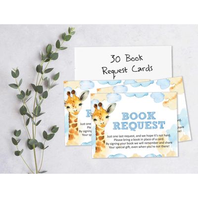 30 Cartões de Chá de Bebê para Preencher com Girafa e Animais da Selva em Branco - Inkdotpot 10,16 Cm × 7,62 Cm / Branco - Livro pro Bebê