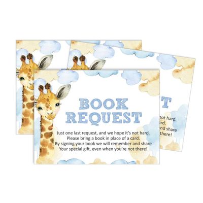 30 Cartões de Chá de Bebê para Preencher com Girafa e Animais da Selva em Branco - Inkdotpot 10,16 Cm × 7,62 Cm / Branco - Livro pro Bebê