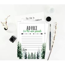 50 Cartões ABC do Alfabeto para Chá de Bebê, Tema Folhagens, Suprimentos para Festa Maior Aventura - Inkdotpot