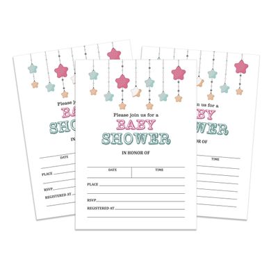 30 Cartões para Chá de Bebê Estilo Preenchível Brilha, Brilha, Estrelinha Neutro e em Branco - Inkdotpot 10,16 Cm × 7,62 Cm / Branco - Livro pro Bebê