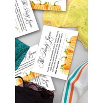 Cartões "Pumpkin Fall In Love" Quadrados em Branco para Preencher, 50 Unidades para Chá de Noiva/Despedida de Solteira - Inkdotpot