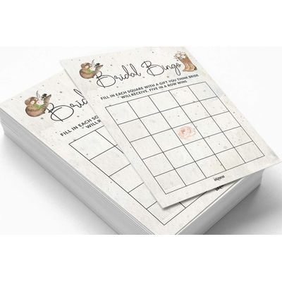 Pacote com 50 Cartões Quadrados em Branco para Chá de Noiva, Despedida de Solteira e Ideias de Presente, Jogo Cowgirl - Inkdotpot 12,7 Cm × 17,78 Cm / Branco - Bingo da Noiva
