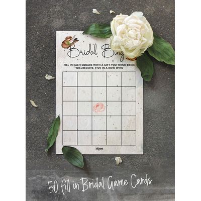 Pacote com 50 Cartões Quadrados em Branco para Chá de Noiva, Despedida de Solteira e Ideias de Presente, Jogo Cowgirl - Inkdotpot 12,7 Cm × 17,78 Cm / Branco - Bingo da Noiva