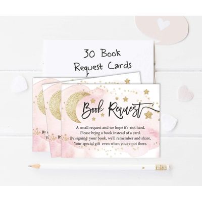 30 Cartões para Chá de Revelação de Gênero Twinkle Twinkle Little Star Preenchíveis - Inkdotpot 10,16 Cm × 7,62 Cm / Branco - Livro pro Bebê