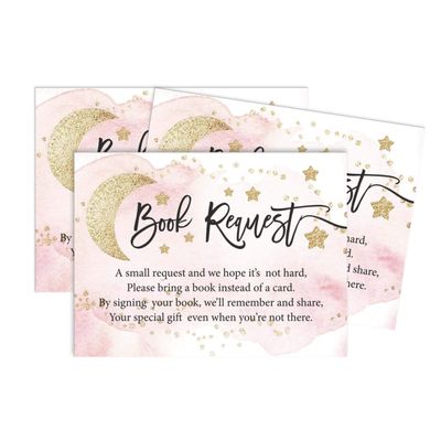 30 Cartões para Chá de Revelação de Gênero Twinkle Twinkle Little Star Preenchíveis - Inkdotpot 10,16 Cm × 7,62 Cm / Branco - Livro pro Bebê