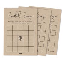 Pacote com 50 Cartões Rústicos de Papel Kraft Quadrados em Branco para Jogos, Chá de Noiva, Despedida de Solteira e Casamento - Inkdotpot