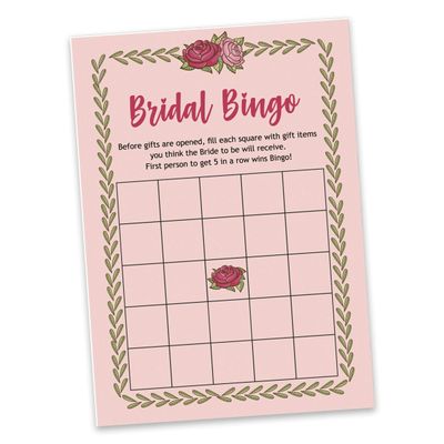50 Cartões Florais Quadrados em Branco para Preencher, Chá de Noiva e Despedida de Solteira - Inkdotpot 12,7 Cm × 17,78 Cm / Laranja - Bingo da Noiva