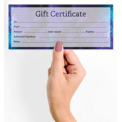 Certificados de Presente Galaxy em Branco 45 Cupons DIY para Comércio, Festas, Restaurantes, Beleza, Casamentos, 23 x 9,7 cm - Inkdotpot 22,86 Cm × 9,65 Cm / Azul