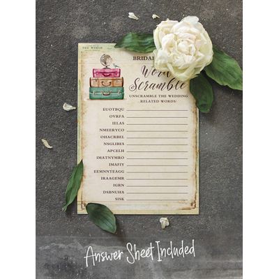 Cartões Quadrados em Branco para Chá Nupcial e Despedida de Solteira, Preenchíveis, 50 Unidades para Jogo de Viagem - Inkdotpot 12,7 Cm × 17,78 Cm / Amarelo - Jogo de Palavras da Noiva