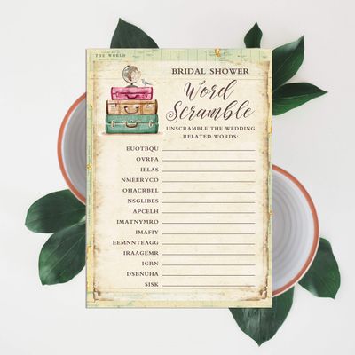 Cartões Quadrados em Branco para Chá Nupcial e Despedida de Solteira, Preenchíveis, 50 Unidades para Jogo de Viagem - Inkdotpot 12,7 Cm × 17,78 Cm / Amarelo - Jogo de Palavras da Noiva