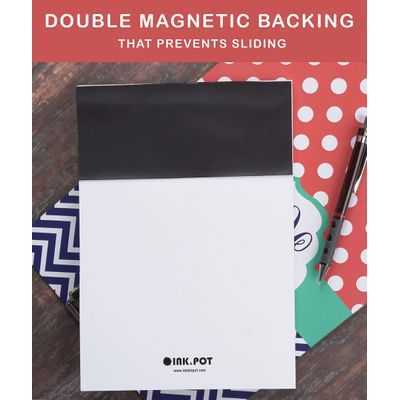 Bloco de Compras Magnético 15 x 23 cm com Itens Impressos e Espaços em Branco, Planejador Semanal de Compras de 54 Páginas - Inkdotpot 22,86 Cm × 15,24 Cm / Branco