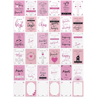 Notas para Marmita — Marido/Namorado, Cartões Românticos para Adultos, Pacote com 36, Estampas Sortidas de Amor - Inkdotpot 8,89 Cm × 6,35 Cm / Rosa