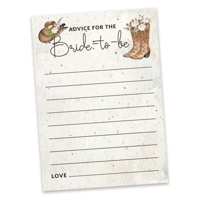 Pacote com 50 Cartões Quadrados em Branco para Chá de Noiva, Despedida de Solteira e Ideias de Presente, Jogo Cowgirl - Inkdotpot 12,7 Cm × 17,78 Cm / Branco - Ele Disse, Ela Disse
