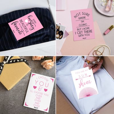Notas para Marmita — Marido/Namorado, Cartões Românticos para Adultos, Pacote com 36, Estampas Sortidas de Amor - Inkdotpot 8,89 Cm × 6,35 Cm / Rosa