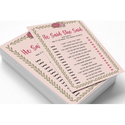 50 Cartões Florais Quadrados em Branco para Preencher, Chá de Noiva e Despedida de Solteira - Inkdotpot 12,7 Cm × 17,78 Cm / Laranja - Ele Disse, Ela Disse