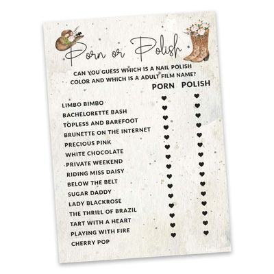 Pacote com 50 Cartões Quadrados em Branco para Chá de Noiva, Despedida de Solteira e Ideias de Presente, Jogo Cowgirl - Inkdotpot 12,7 Cm × 17,78 Cm / Branco - Esmalte ou Filme