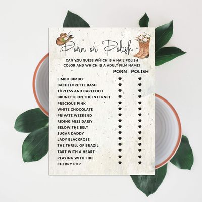 Pacote com 50 Cartões Quadrados em Branco para Chá de Noiva, Despedida de Solteira e Ideias de Presente, Jogo Cowgirl - Inkdotpot 12,7 Cm × 17,78 Cm / Branco - Esmalte ou Filme