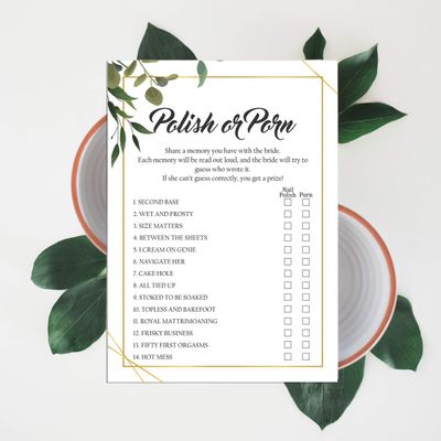 Cartões de Jogo Quadrados em Branco para Chá de Noiva e Despedida de Solteira, 50 Peças, Tema Folhagens - Inkdotpot 12,7 Cm × 17,78 Cm / Branco - Esmalte ou Filme