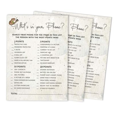 Pacote com 50 Cartões Quadrados em Branco para Chá de Noiva, Despedida de Solteira e Ideias de Presente, Jogo Cowgirl - Inkdotpot 12,7 Cm × 17,78 Cm / Branco - O Que Tem no Seu Celular
