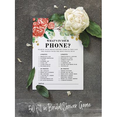 Cartões Quadrados em Branco para Chá de Noiva e Despedida de Solteira, Ideias de Presentes para Preencher, Pacote com 50 - Inkdotpot 12,7 Cm × 17,78 Cm / Branco - O Que Tem no Seu Celular