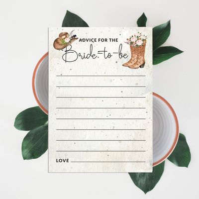 Pacote com 50 Cartões Quadrados em Branco para Chá de Noiva, Despedida de Solteira e Ideias de Presente, Jogo Cowgirl - Inkdotpot 12,7 Cm × 17,78 Cm / Branco - O Que Tem no Seu Celular