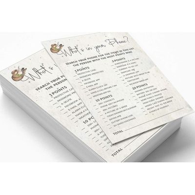 Pacote com 50 Cartões Quadrados em Branco para Chá de Noiva, Despedida de Solteira e Ideias de Presente, Jogo Cowgirl - Inkdotpot 12,7 Cm × 17,78 Cm / Branco - O Que Tem no Seu Celular
