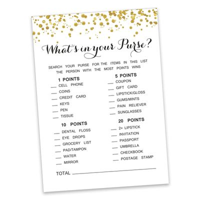 Cartões de Jogo Quadrados em Branco para Ideias de Presentes, 50 Un., Confete Dourado para Chá de Noiva/Despedida de Solteira - Inkdotpot 12,7 Cm × 17,78 Cm / Branco - O Que Tem na Sua Bolsa